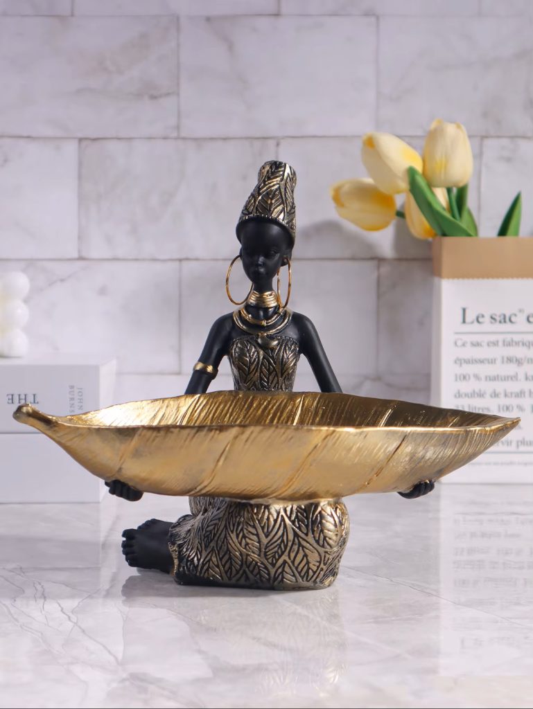 Black & Gold Girl Sculpture