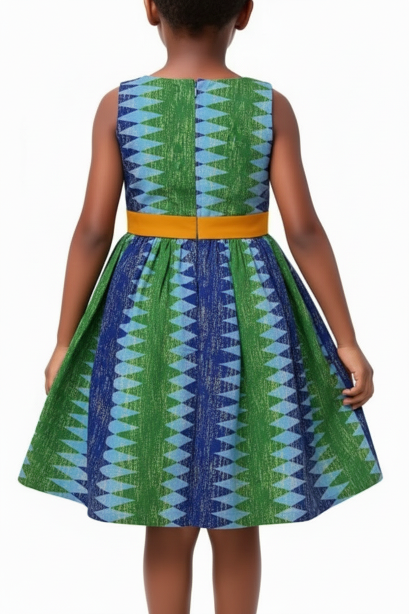 Girls Ankara Bow Dresses - Image 2