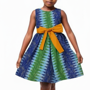 Girls Ankara Bow Dresses