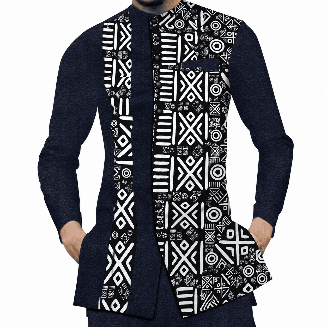Men Patchwork Top
