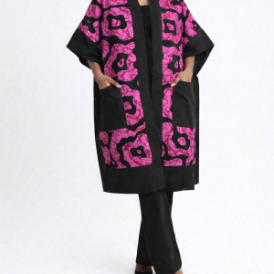 Mui Pink Linen & Ankara Kimono