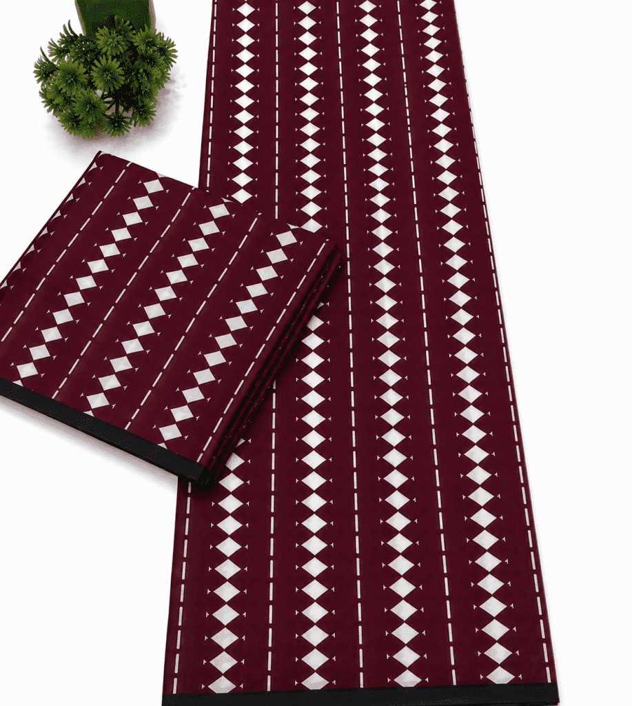 Burgundy Ankara Fabric
