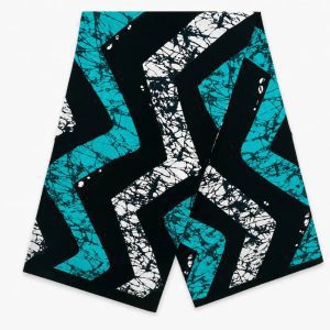 Chevron Teal & White Ankara