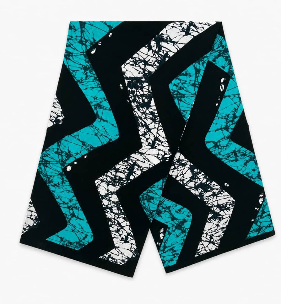 Chevron Teal & White Ankara