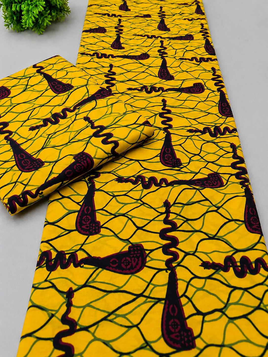 Tribal Wave Evergreen Fabric