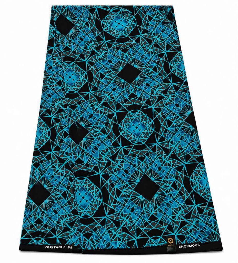 Blue Geometric Ankara Fabric