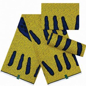 Gold & Navy Ankara Fabric