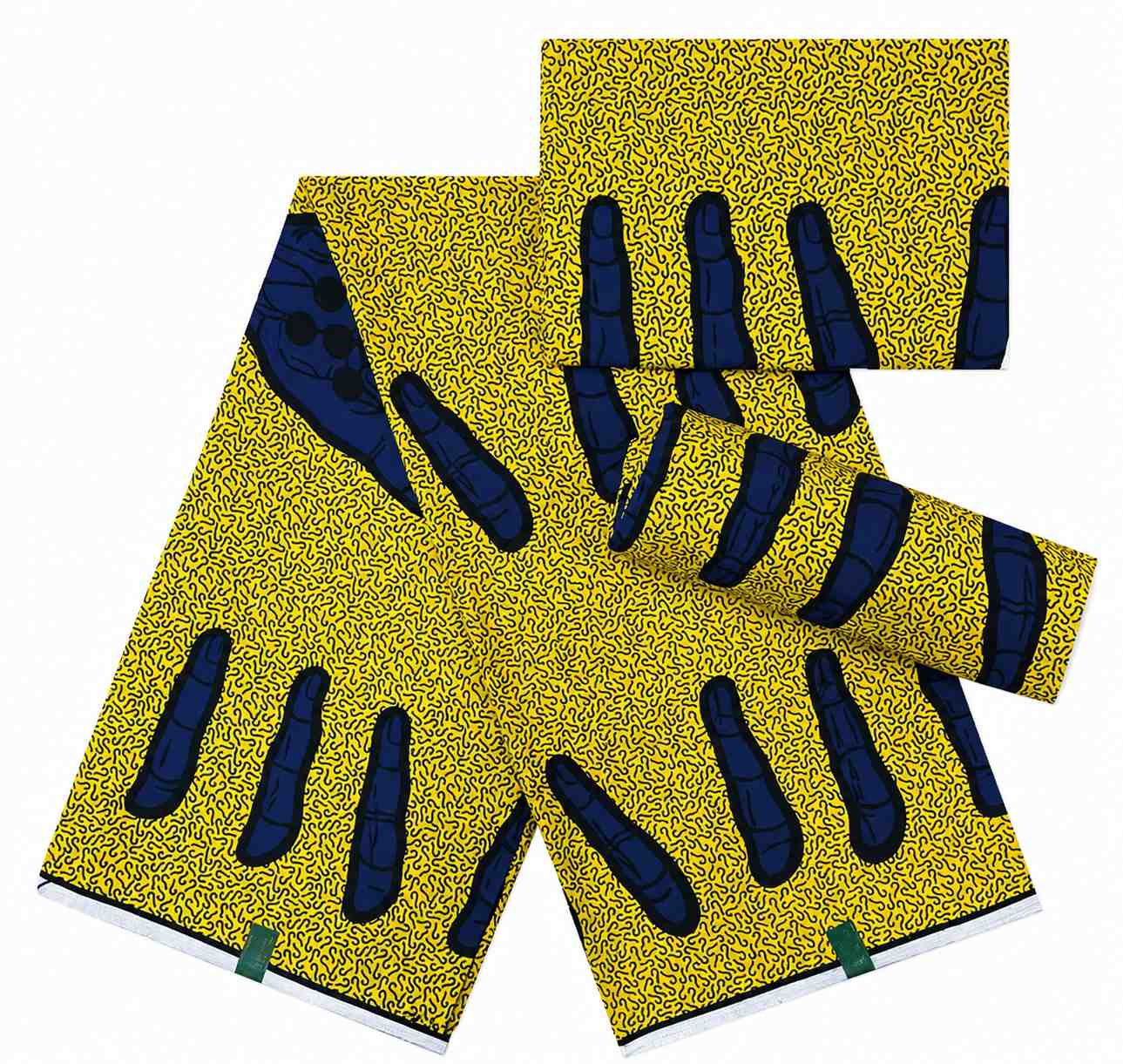 Gold & Navy Ankara Fabric
