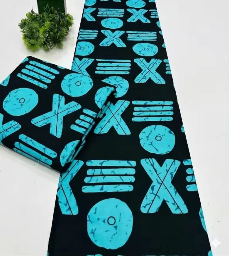 XO Cyan Ankara Fabric