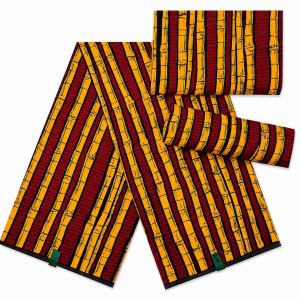 Yellow & Wine Ankara Fabric