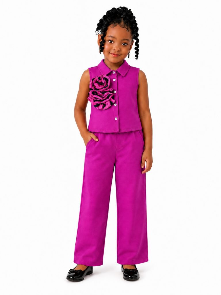 Girls' Floral Appliqué Co-Ord Set