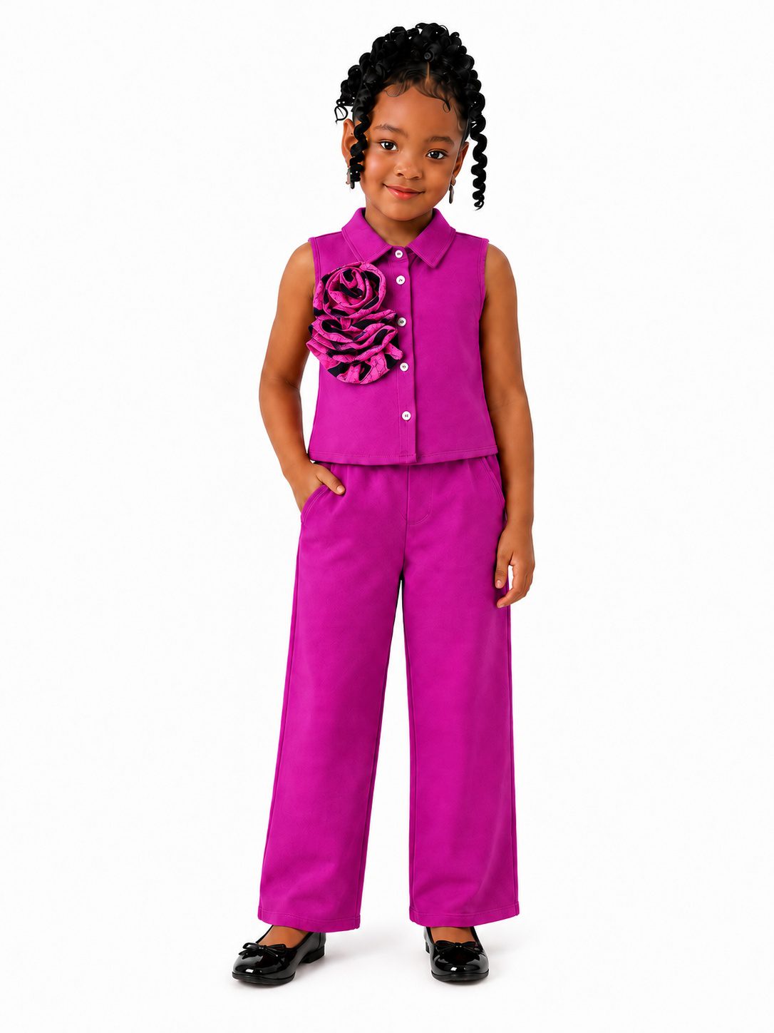 Girls' Floral Appliqué Co-Ord Set